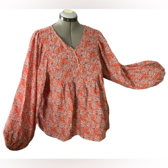 NWT Solitaire balloon sleeve blouse, sz xl - Picture 1 of 4